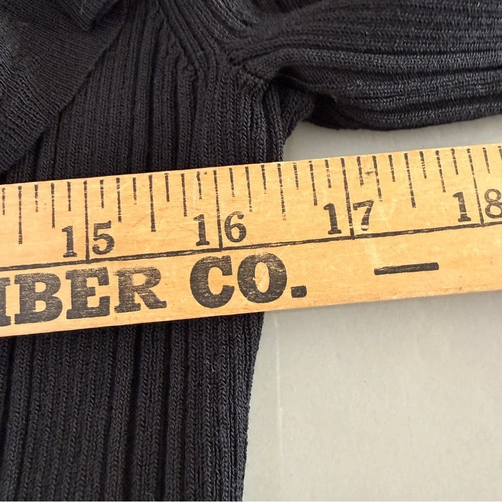 Saks Fifth Avenue Black Label‎ Ruffle Cardigan Sweater Womens XS Viscose Silk